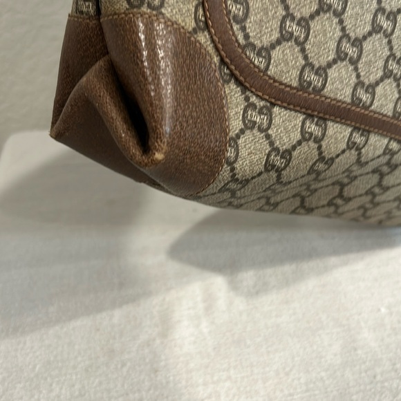 GUCCI GG Plus Canvas Web Sherry Line  Bag PVC Beige Green Red Authentic - Picture 7 of 15